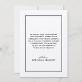 Minimalistisch Eenvoudig Gold Black en White Weddi Bedankkaart (Achterkant)