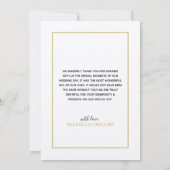 Minimalistisch Eenvoudig Gold Black en White Weddi Bedankkaart (Achterkant)