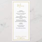 Minimalistisch Eenvoudig Gold Black en White Weddi Menu (Voorkant)