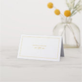 Minimalistisch Eenvoudig Gold Black en White Weddi Plaatskaartje (Achterkant)
