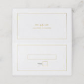 Minimalistisch Eenvoudig Gold Black en White Weddi Plaatskaartje (Buitenkant ongevouwen)