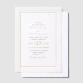 Minimalistisch Eenvoudig Gold Black en White Weddi Vellum Uitnodigingen (Offset)
