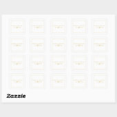 Minimalistisch Eenvoudig Gold Black en White Weddi Vierkante Sticker (Vel)