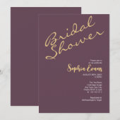 Minimalistisch & eenvoudig goud & aubergine Vrijge Kaart (Voorkant / Achterkant)