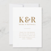 Minimalistisch Eenvoudig goud en wit dennengoed vo Bedankkaart (Voorkant)