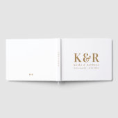 Minimalistisch Eenvoudig goud en wit dennengoed vo Gastenboek (Volledig)
