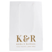 Minimalistisch Eenvoudig goud en wit dennengoed vo Medium Cadeauzakje (Achterkant)