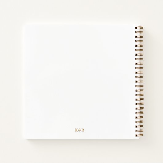 Minimalistisch Eenvoudig goud en wit dennengoed vo Notitieboek (Achterkant)