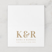 Minimalistisch Eenvoudig goud en wit dennengoed vo Plaatskaartje (Buitenkant ongevouwen)