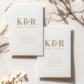 Minimalistisch Eenvoudig goud en wit dennengoed vo Save The Date