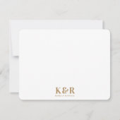 Minimalistisch eenvoudig goud en wit paar monogram notitiekaartje (Voorkant)