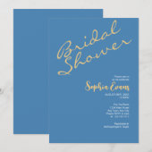 Minimalistisch & eenvoudig gouden staal blauw Vrij Kaart (Voorkant / Achterkant)