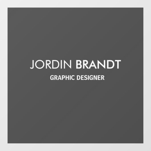 Minimalistisch eenvoudig grijs bedrijf raamsticker (Vel)