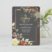 Minimalistisch eenvoudig grijs, Roos gouden Lijst  Kaart (Staand voorkant)