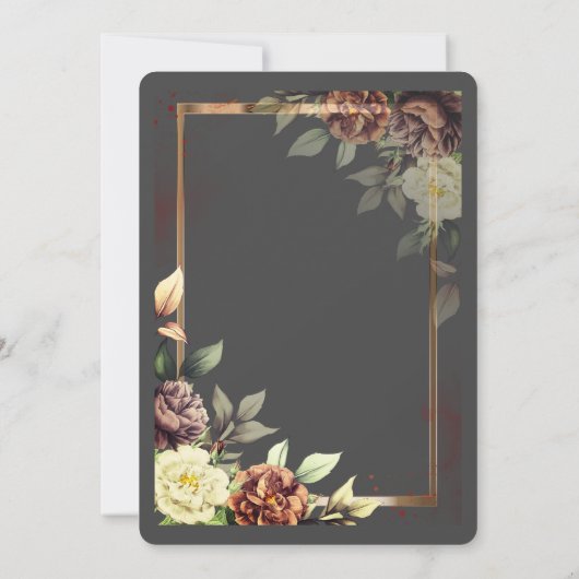 Minimalistisch eenvoudig grijs, Roos gouden Lijst Kaart (Achterkant)