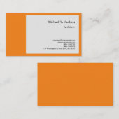 Minimalistisch eenvoudig grijs Sinaasappel met pla Visitekaartje (Voorkant / Achterkant)