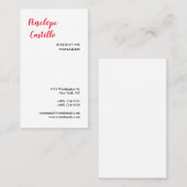 Minimalistisch, eenvoudig handgeschreven visitekaartje (Voorkant / Achterkant)