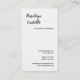 Minimalistisch, eenvoudig handgeschreven visitekaartje
