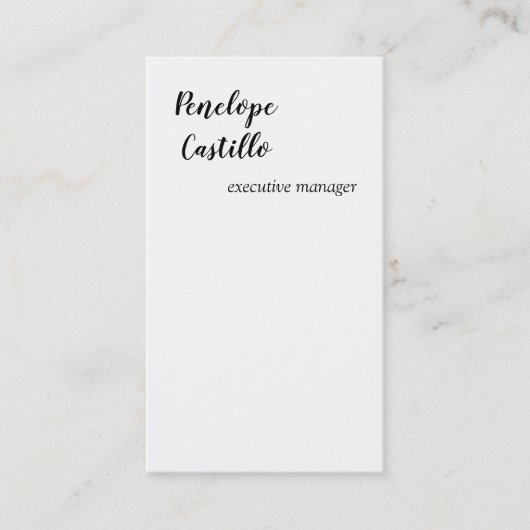 Minimalistisch, eenvoudig handgeschreven visitekaartje (Voorkant)