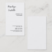 Minimalistisch, eenvoudig handgeschreven visitekaartje (Voorkant / Achterkant)