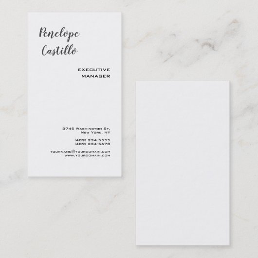 Minimalistisch, eenvoudig handgeschreven visitekaartje (Voorkant / Achterkant)