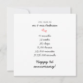 Minimalistisch eenvoudig hart 1e bruiloft Jubileum Kaart (Voorkant)