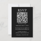 Minimalistisch eenvoudig huwelijk QR Black RSVP Kaart (Voorkant)