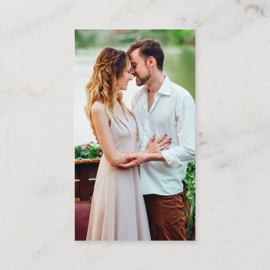 Minimalistisch eenvoudig huwelijk QR-foto Terracot Informatiekaartje (Achterkant)