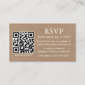 Minimalistisch Eenvoudig huwelijk QR Kraft RSVP Informatiekaartje (Voorkant)