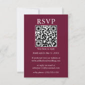 Minimalistisch Eenvoudig huwelijk QR RSVP Burgundy Kaart (Voorkant)