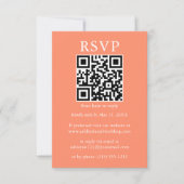 Minimalistisch Eenvoudig huwelijk QR RSVP Coral Kaart (Voorkant)