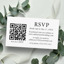 Minimalistisch Eenvoudig huwelijk QR RSVP