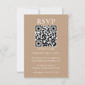 Minimalistisch Eenvoudig huwelijk QR RSVP Taupe Kaart (Voorkant)