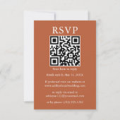Minimalistisch Eenvoudig huwelijk QR RSVP Terracot Kaart (Voorkant)