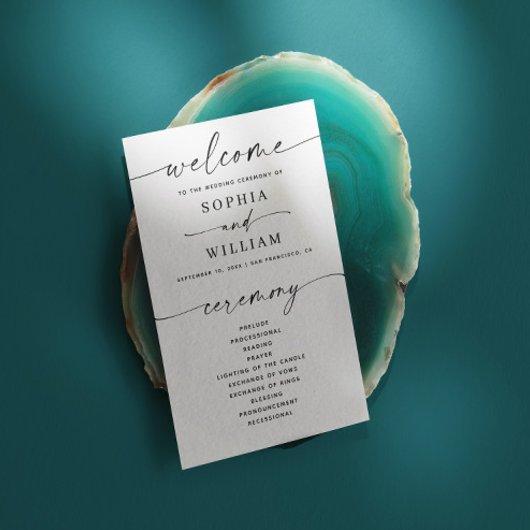 Minimalistisch eenvoudig huwelijksprogramma | Mode