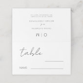 Minimalistisch eenvoudig huwelijkstafelnummer plaatskaartje (Buitenkant ongevouwen)