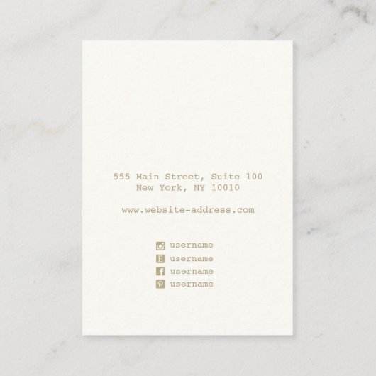 Minimalistisch eenvoudig Ketting juwelier beeldsch Visitekaartje (Achterkant)