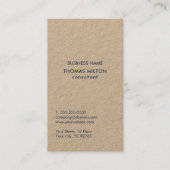 Minimalistisch Eenvoudig Kraft Blauw Consultant Visitekaartje (Voorkant)