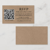 Minimalistisch Eenvoudig Kraft Weddenschap QR RSVP Informatiekaartje (Voorkant / Achterkant)