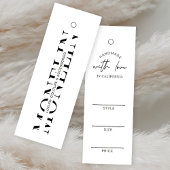 Minimalistisch eenvoudig Label met kledingprijs zw Mini Visitekaartjes