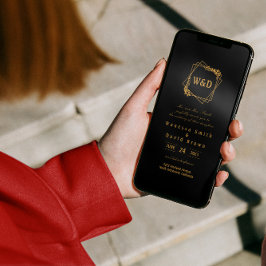 Minimalistisch eenvoudig legant goud voor weddensc kaart