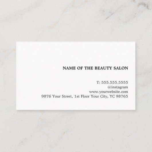 Minimalistisch eenvoudig lichtbeige schoonheidssal afsprakenkaartje (Achterkant)