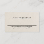 Minimalistisch eenvoudig lichtbeige schoonheidssal afsprakenkaartje (Voorkant)