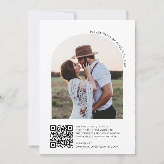 Minimalistisch eenvoudig Lijst QR-codeboog Kaart (Achterkant)