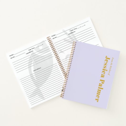 Minimalistisch eenvoudig Lila gouden recept Journa Notitieboek (Binnen)