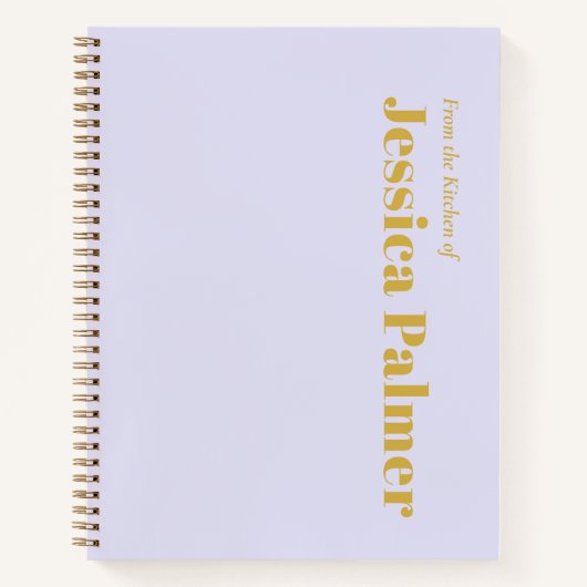 Minimalistisch eenvoudig Lila gouden recept Journa Notitieboek (Voorkant)