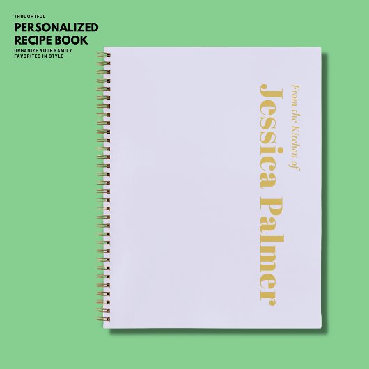 Minimalistisch eenvoudig Lila gouden recept Journa Notitieboek