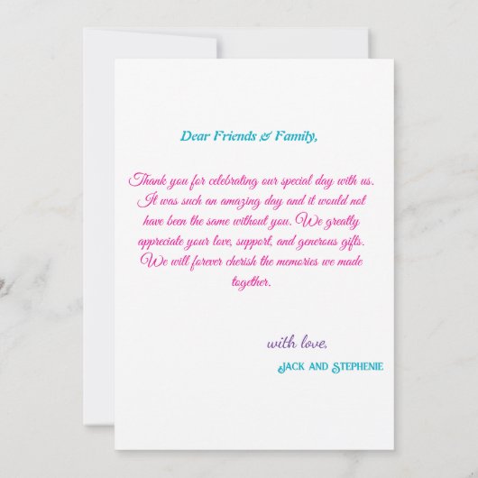 Minimalistisch Eenvoudig Manuscript met de Foto va Bedankkaart (Achterkant)