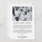 Minimalistisch Eenvoudig Manuscript met de Foto va Bedankkaart (Achterkant)