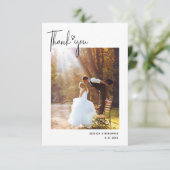 Minimalistisch Eenvoudig Manuscript met de Foto va Bedankkaart (Staand voorkant)